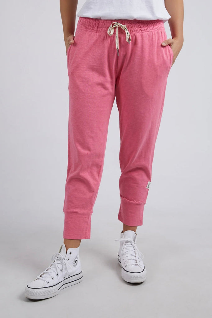 Brunch Pant - Pink Lemonade-Elm-Made From 100% Cotton Slub Jersey, Elm's Best-Selling Brunch Pant Provides A Relaxed Roomy Fit That Is Versatility Plus! With A Comfy Fit Elastic Waistband Paired With An Adjustable Tie, These Cropped Length Pants Feature Large Cuff Detail And Will Be Your Go-To Straight Out Of The Box! Best Selling Style Relaxed Cropped Length Fit Elastic Waistband with adjustable Tie Material Cotton Jersey-Pash + Evolve