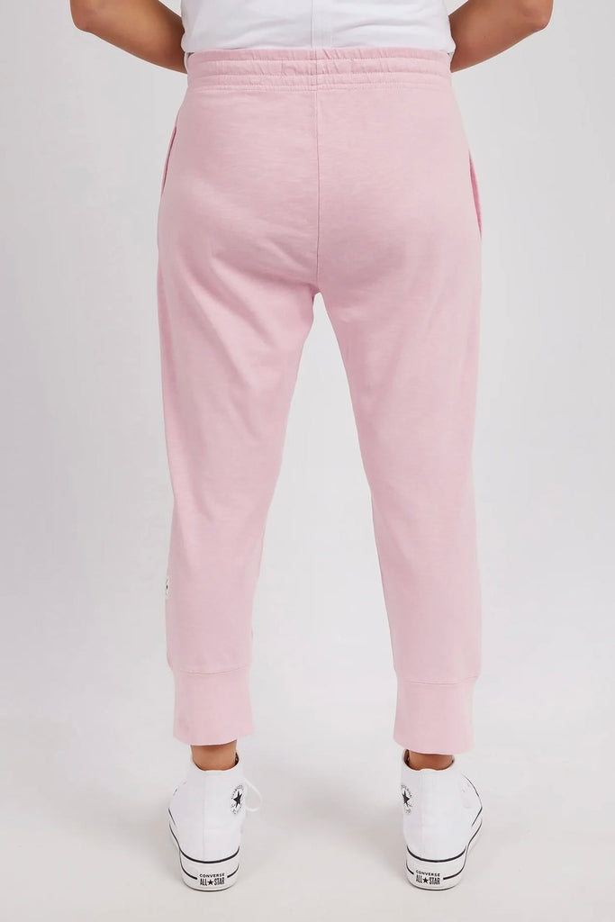 Brunch Pant - Splendid Pink-Elm-Made From 100% Cotton Slub Jersey, Elm's Best-Selling Brunch Pant Provides A Relaxed Roomy Fit That Is Versatility Plus! With A Comfy Fit Elastic Waistband Paired With An Adjustable Tie, These Cropped Length Pants Feature Large Cuff Detail And Will Be Your Go-To Straight Out Of The Box! Best Selling Style Relaxed Cropped Length Fit Elastic Waistband with adjustable Tie Model is wearing a size 10.-Pash + Evolve