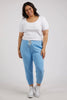 Brunch pant - azure blue-Elm-Made From 100% Cotton Slub Jersey, Elm's Best-Selling Brunch Pant Provides A Relaxed Roomy Fit That Is Versatility Plus! With A Comfy Fit Elastic Waistband Paired With An Adjustable Tie, These Cropped Length Pants Feature Large Cuff Detail And Will Be Your Go-To Straight Out Of The Box! Best Selling Style Relaxed Cropped Length Fit Elastic Waistband with adjustable Tie-Pash + Evolve