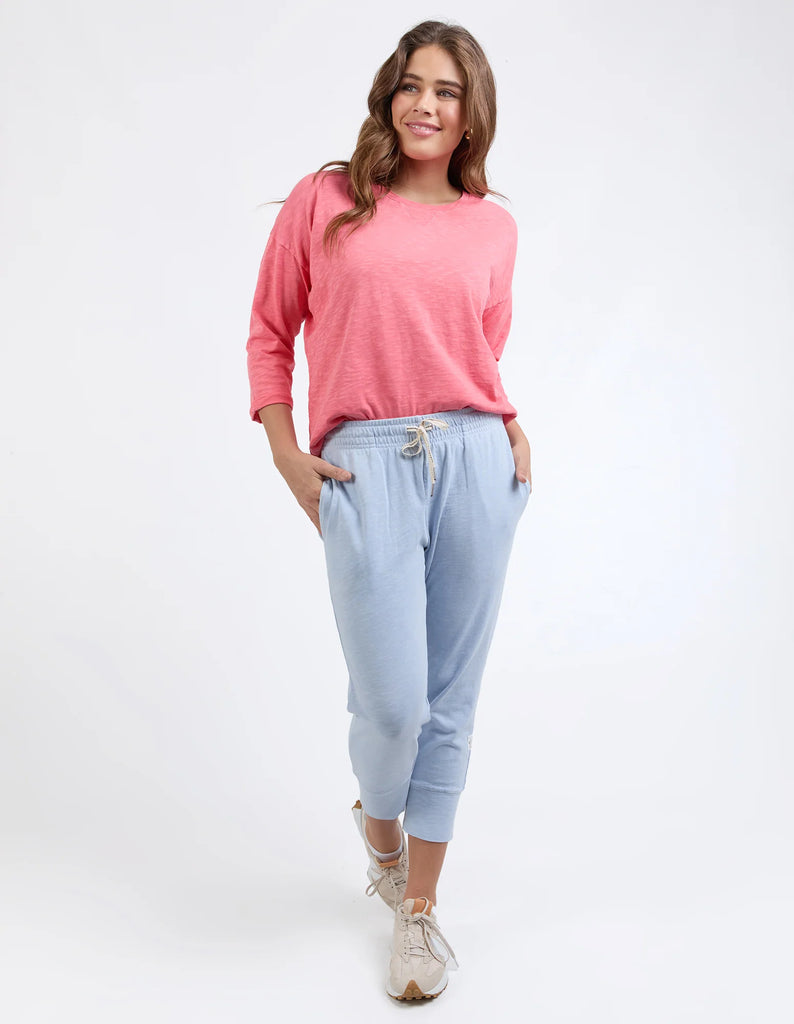 Brunch pant - sky blue-Elm-Made from 100% cotton slub jersey, Elm’s best-selling Brunch pant provides a relaxed roomy fit that is versatility plus! With a comfy fit elastic waistband paired with an adjustable tie, these cropped length pants feature large cuff detail and will be your go-to straight out of the box! Best selling style Relaxed cropped length fit Elastic waistband with adjustable tie 100% Cotton slub jersey Model is wearing a size 10-Pash + Evolve