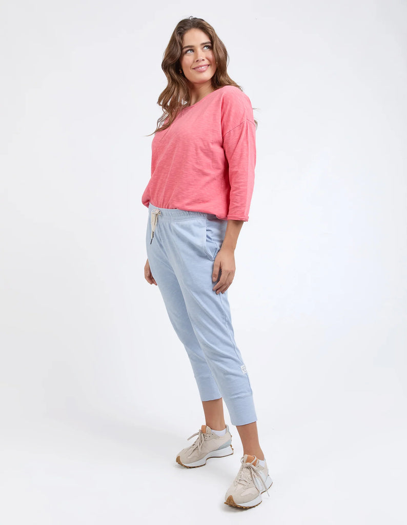 Brunch pant - sky blue-Elm-Made from 100% cotton slub jersey, Elm’s best-selling Brunch pant provides a relaxed roomy fit that is versatility plus! With a comfy fit elastic waistband paired with an adjustable tie, these cropped length pants feature large cuff detail and will be your go-to straight out of the box! Best selling style Relaxed cropped length fit Elastic waistband with adjustable tie 100% Cotton slub jersey Model is wearing a size 10-Pash + Evolve