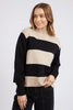 Canterbury Knit - Tan & Black Stripe-Foxwood-Snuggle up in luxe wool and cashmere this season in the new Canterbury Knit. Featuring a relaxed fit and wide mock neck this classic knit in timeless black and tan is the ideal piece for the season. Mock neckline Yarn dyed stripe knit Relaxed fit Wool Cashmere Blend Model is 176cm and wears Size 8-10-Pash + Evolve