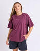 Captain tee - Plum-Foxwood-The ultimate in relaxed fit tshirts. The new Captain Tee features a classic round neckline, oversized fit and small chest print. Oversized fit Small chest print Round Neckline 100% Cotton Our model is 176cm and wears Size 10-Pash + Evolve