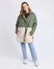 Celia Coat - Khaki-Foxwood-Make the most of mixing materials with this half nylon shell, half sherpa Celia Coat. There's something extra special about the warmth of the intense black hue contrasted with the warmth of the natural sherpa. Great coat for cooler days that features a zip front, buttons & pockets. Contrast teddy fur panel Front zip opening Longline fit TOP: 100% Nylon BOTTOM: 100% Polyester LINING: 100% Polyester Model is 176cm and wears size 10-Pash + Evolve