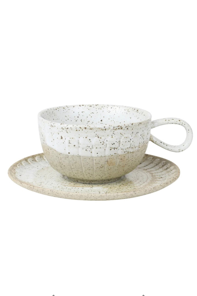 Ceylon Cup & Saucer - White-Robert gordon-Ceylon collection is created with the tea lover in mind. Beautiful organic style clay with hand brushed glaze, the set has a unique point of difference to the usual High Tea collections. Made from stoneware Microwave and dishwasher safe Unique hand brushed glaze 200ml / 19.5cm Designed in Australia-Pash + Evolve