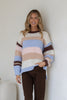 Charlie knit - chocolate/pink-Pash + Evolve-*Chunky knit *Chocolate/Pink/Blue *Round neck *Super warm & comfy *Wool blend-Pash + Evolve