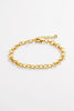 Clara bracelet - Gold-Zafino-The Clara Bracelet is a bold yet refined chain bracelet featuring sculptural interlocking links with a high-shine gold finish. Its structured silhouette adds instant polish and texture, making it the perfect statement piece for everyday wear or layered styling. Confident and timeless, Clara brings elevated edge to any jewellery stack. Metal: 18K gold plated on brass base Dimensions: 17cm length with 3cm extension chain Waterproof: Designed for daily wear, including showering and