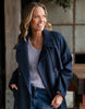 Clemence coat - dark sapphire-Elm-Looking for that timeless coat that will stand the test of time? The Clemence Coat in beautiful wool melton, is fully lined and features buttons and pockets. Long line shape Button opening with pockets Fully lined Melton with Stretch Satin Lining-Pash + Evolve