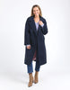 Clemence coat - dark sapphire-Elm-Looking for that timeless coat that will stand the test of time? The Clemence Coat in beautiful wool melton, is fully lined and features buttons and pockets. Long line shape Button opening with pockets Fully lined Melton with Stretch Satin Lining-Pash + Evolve