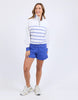 College stripe zip crew - white & blue-Foxwood-Our best-selling crew just got bolder. The College Stripe Zip Crew features a front zip neck opening, cool collar embroidery, and a relaxed fit for easy, laid-back style with a sporty edge. Ready to refresh your casual wardrobe. Front zip neck opening Collar embroidery Relaxed fit 100% Cotton Model is wearing a size 10-Pash + Evolve