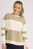 Contrast panel top - sage stripe-One Ten Willow-*Soft, breathable fabric with comfortable stretch*Colour block design*Subtle contrast sleeve detailing*Relaxed fit *Cotton/Elastane/Polyester Blend-Pash + Evolve