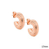 Corrugated hoop earrings - rose gold-Ellani-Corrugated 17mm hoop earrings Stainless steel with rose gold IP plating Comes packaged in gorgeous Ellani packaging-Pash + Evolve