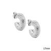 Corrugated hoop earrings - silver-Ellani-Corrugated 17mm hoop earrings Stainless steel Comes packaged in gorgeous Ellani packaging-Pash + Evolve