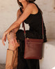 Cressida crossbody bag - bergundy-Louenhide-The Louenhide Cressida Burgundy Crossbody Bag is your go-to for everyday ease and streamlined functionality. Designed in rich, seasonal hues, this burgundy crossbody handbag is both timeless and practical. The structured silhouette offers a spacious interior to keep your daily essentials organised, while the secure zip closures ensure everything stays in place. Whether worn over the shoulder or across the body, the adjustable strap lets you tailor the fit to suit 