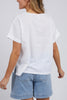 Curtis woven tee - white-Elm-This Curtis Woven Tee is a must-have basic for any wardrobe. It offers a comfortable and versatile fit. Perfect for everyday wear, it is a timeless piece that can be dressed up or down for any occasion. Regular fit Cotton Our model wears size 10 Model is wearing a size 10.-Pash + Evolve