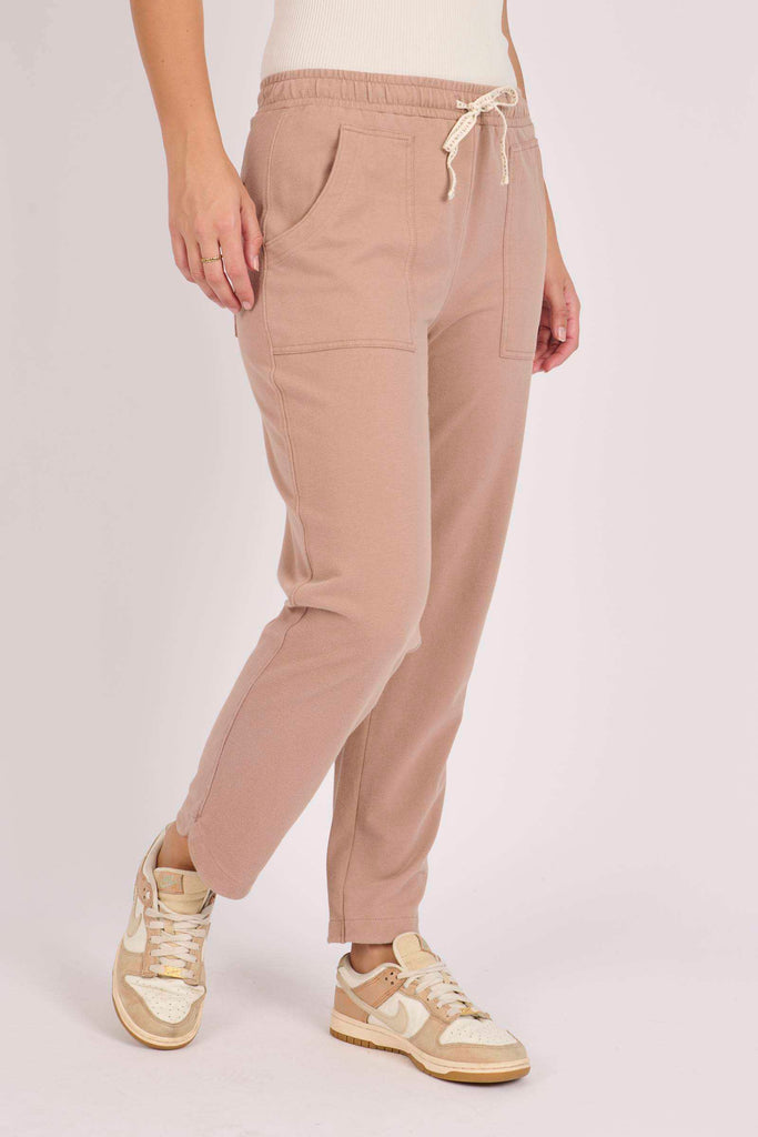 Curve hem pant - coffee-One Ten Willow-*Curved hem *Elasticated waist *Drawstring *Pockets-Pash + Evolve
