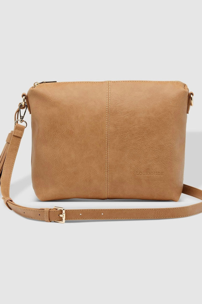 Daisy Crossbody Bag - Camel-Louenhide-The Louenhide Daisy Camel Crossbody Bag is a gorgeously soft and slouchy bag; it's a best-selling style for a reason! Full of functionality, secure your essentials in two slip pockets, one zip pocket, and a backside zip pocket. Complete with a fun tassel, the Daisy Camel is a relaxed and understated style that will be a staple for seasons to come. If the Daisy Camel Crossbody Bag is too big for you, feel free to shop the smaller version - The Kasey Crossbody Bag. Intern