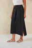 Dalton Denim Skirt - Slate-HAVEN-Meet your new go-to denim piece, the Dalton Denim Skirt, crafted from stretchy cotton. This midi skirt, flaunting an A-line silhouette, seamlessly incorporates features from your favourite denim jeans. An ideal alternative to traditional jeans, it's the perfect companion for casual occasions and weekend activities. A-Line Mid-rise Half elastic waist Button and zip closure Belt loops Front and back pockets Wide vents Midi-length 98% Cotton, 2% Spandex-Pash + Evolve