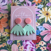 Dangle earring - sage/pink-Pash + Evolve-Turn heads with these cute, handmade earrings! Crafted with acrylic and featuring a sage and pink *Made from acrylic-Pash + Evolve