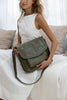 Darcy bag - olive green-Baleka Leather-Your perfect everyday companion! With a spacious silhouette that doesn’t compromise on style. This bag features a secure zip closure, a handy back zip pocket and a front pocket for quick access to your essentials. Inside you will find a zip pocket and an additional internal pocket, all beautifully lined to keep your items organized and protected. The adjustable strap ensures a comfortable fit, whether worn on the shoulder or crossbody. The Darcy is your new go to - re