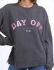 Day off crew - washed black-Elm-Go on ... you deserve a Day Off! Our stylish 100% cotton crew gives you license to not only look casually cool, but also to have the day off you deserve. So treat yourself to a day off! Large front embroidery Oversized comfort fit Badge detail Unbrushed Cotton Fleece Model is wearing a size 10-Pash + Evolve