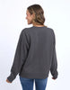 Day off crew - washed black-Elm-Go on ... you deserve a Day Off! Our stylish 100% cotton crew gives you license to not only look casually cool, but also to have the day off you deserve. So treat yourself to a day off! Large front embroidery Oversized comfort fit Badge detail Unbrushed Cotton Fleece Model is wearing a size 10-Pash + Evolve