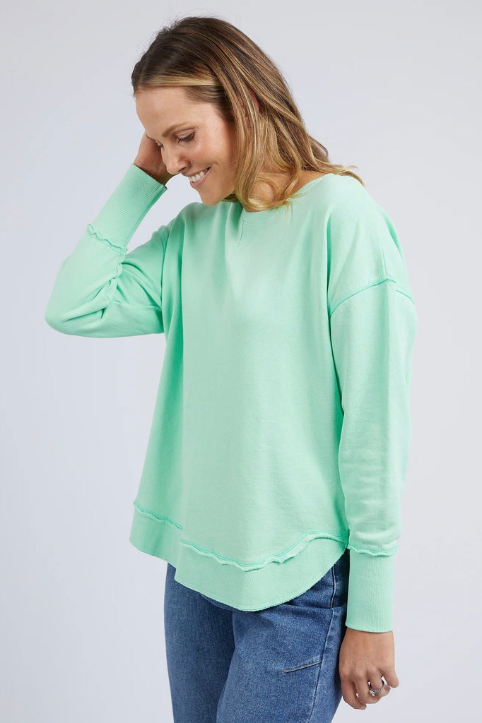 Delilah Crew - Fresh Mint-Foxwood-Comfortable, casual and 100% cotton. The Delilah Crew is the perfect addition to your everyday style! Featuring a crew neckline, curved hem and ribbed detailing, this relaxed fit, unbrushed fleece jumper will mix and match with all your wardrobe favourites 100% UNBRUSHED COTTON FLEECE Designed in Australia-Pash + Evolve