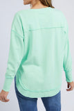 Delilah Crew - Fresh Mint-Foxwood-Comfortable, casual and 100% cotton. The Delilah Crew is the perfect addition to your everyday style! Featuring a crew neckline, curved hem and ribbed detailing, this relaxed fit, unbrushed fleece jumper will mix and match with all your wardrobe favourites 100% UNBRUSHED COTTON FLEECE Designed in Australia-Pash + Evolve
