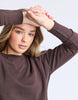 Delilah crew - Coffee-Foxwood-Comfortable, casual and 100% cotton. The Delilah Crew is the perfect addition to your everyday style! Featuring a crew neckline, curved hem and ribbed detailing, this relaxed fit, unbrushed fleece jumper will mix and match with all your wardrobe favourites Round neckline Raw edge detail Relaxed fit Unbrushed Cotton Fleece Our model is 176cm and wears Size 10-Pash + Evolve