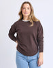 Delilah crew - Coffee-Foxwood-Comfortable, casual and 100% cotton. The Delilah Crew is the perfect addition to your everyday style! Featuring a crew neckline, curved hem and ribbed detailing, this relaxed fit, unbrushed fleece jumper will mix and match with all your wardrobe favourites Round neckline Raw edge detail Relaxed fit Unbrushed Cotton Fleece Our model is 176cm and wears Size 10-Pash + Evolve