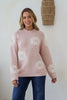 Delilah knit - blush/white-Pash + Evolve-Slight high neck *Long sleeve *Flower print *Latte/white *Super soft *65% Acrylic, 35% Wool-Pash + Evolve