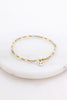 Denver bracelet - sea/gold-Zafino-A versatile gold plated bracelet with sea-inspired semi-precious stones and freshwater pearls. *18K Gold Plated Solid Stainless Steel Base *17.5cm Elastic *Water proof: Can be worn in the ocean or pool-Pash + Evolve