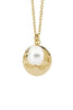 Disk with freshwater pearl pendant - gold plated-Ellani-Disk with freshwater pearl pendant, 40+5cm Stainless steel with gold IP plating Comes packaged in gorgeous Ellani packaging-Pash + Evolve