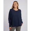 Divine Cosy crew - navy-Elm-The Divine fleece Crew shape is based from our best selling 'Peach's Crew'. Made from brushed cotton fleece this style is a wardrobe staple. Soft peached finish Curved hemline Wide cuffs Unbrushed Cotton Fleece 100% Cotton Model is wearing a size 10-Pash + Evolve