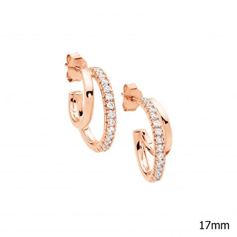 Freshwater pearl earring - rose gold