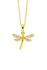 Dragonfly pendant with CZ - Gold plated-Ellani-WH CZ dragonfly pendant SS gold plated Comes packaged in gorgeous Ellani packaging-Pash + Evolve