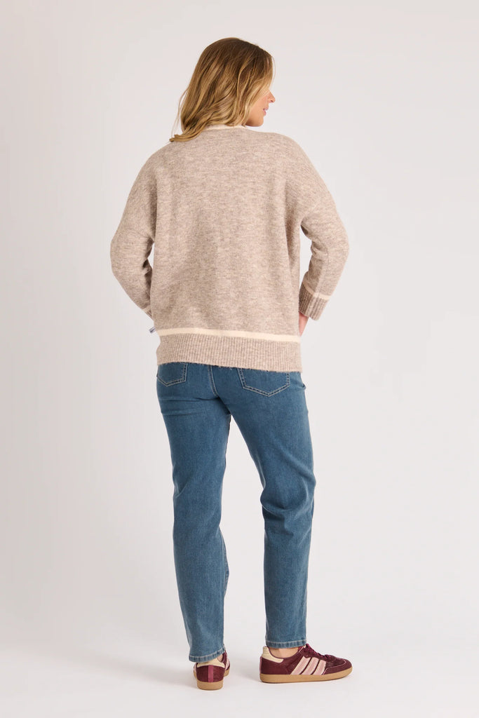 Drop Shoulder Jumper - Mocha-One Ten Willow-Understated and effortlessly wearable, the Drop Shoulder Jumper in Mocha blends timeless style with everyday comfort. Its soft neutral tone and subtle contrast trims create a polished look that transitions seamlessly from workdays to weekends. *Polyester, nylon, acrylic and wool blend for breathable warmth and durability. *Contrast trim at the neckline, cuffs and hem with a softly textured knit finish.-Pash + Evolve