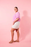 Duke denim shorts - salt-Isle of Mine-Stay comfortable in everyday denim. The Duke Denim Shorts is a classic go-to for your casual look, with a flattering mid-rise fit and extra stretch for all-day wear. A match made in heaven for your holiday styling, pair them with a tank, shirt or t-shirt to suit the occasion. FEATURES: Mid-rise Zip closure Belt loops Five pockets Raw hem 98% Cotton, 2% Spandex-Pash + Evolve