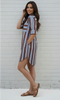 Ebby shirt dress - chocolate/blue-Pash + Evolve-*Collar *Button down front *Chocolate/Blue stripe *Short sleeve *Curved hemline-Pash + Evolve