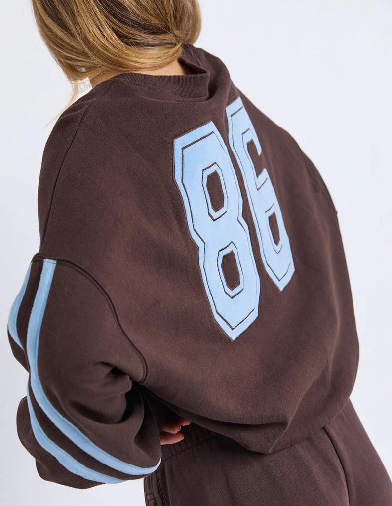 Elevated Sunday Crew - Coffee-Foxwood-The Elevated Sunday Crew brings something a little extra to your everyday layers. *Round neckline *Relaxed fit *Chocolate/Blue-Pash + Evolve