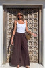 Elise wide leg pant - chocolate-Pash + Evolve-*Wide leg *Pockets *Elasticated waist band *70% Linen,30% Viscose-Pash + Evolve