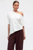 Ella top - white-Pash + Evolve-*Asymmetrical neckline *Off the shoulder *Side splits *Acrylic/Polyester-Pash + Evolve
