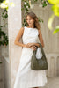 Elle shoulder bag - Olive green-Baleka Leather-Timelessly stylish, Elle is your go to for days that flow from brunch to evening drinks with the girls. With a sleek, minimal silhouette that fits comfortably under the arm, it's the perfect blend of style and ease. Featuring a secure button closure, internal zip, slip pocket and a fully lined interior, the Elle bag carries your essentials with refined simplicity. Understated, modern and ready for wherever the day takes you! A stylish bag designed in the beaut
