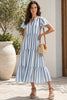 Ellie dress - blue/white stripe-Pash + Evolve-*button down *Blue/White stripe *Short sleeve *Midi length-Pash + Evolve