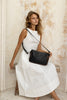 Esme bag - Black/tan trim-Baleka Leather-With its seamless silhouette and elevated simplicity, Esme is designed to keep up with your pace - from morning meetings to evening plans. A contrast trim adds subtle detail, while the adjustable strap allows for easy wear - over the shoulder or crossbody. Thoughtfully finished with a fully lined interior, internal zip and slip pocket, keeping your essentials organised. The perfect, modern style for everyday use. A modern style designed in the beautiful town of Port