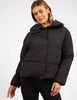 Essential puffer jacket - black-Foxwood-Front button and zip opening Elastic cuff Foxwood exclusive sleeve print Polyester-Pash + Evolve