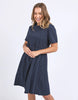 Eva Dress - Navy-Foxwood-The Eva Dress is your new everyday favourite. This cute shift dress features a flattering neckline and a breezy knee length. Made from crisp 100% cotton poplin, it’s fresh, fun, and perfect for all-day, every day wear. Round neckline Knee length Raw edge details 100% Cotton Model is wearing a size 10-Pash + Evolve