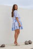 Eva dress - blue/white-Pash + Evolve-*Button down front *Collar *Blue/White *Just above knee length *Short sleeve *Ruffle trim-Pash + Evolve