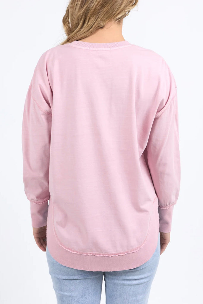 Farrah Long Sleeve - Blossom Pink-Foxwood-A new crew to the Foxwood range the Farrah Long Sleeve in 100% Fresh Pima Cotton features a classic crew neckline and raw edge detail. This relaxed fit jumper is an easy everyday wear. Round neckline Raw edge detail Relaxed fit Pima Cotton Jersey Our model is 176cm and wears Size 10-Pash + Evolve