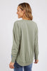 Farrah Long Sleeve - Sage Green-Foxwood-A new crew to the Foxwood range the Farrah Long Sleeve in 100% Fresh Pima Cotton features a classic crew neckline and raw edge detail. This relaxed fit jumper is an easy everyday wear. Round neckline Raw edge detail Relaxed fit Pima Cotton Jersey Our model wears size 8-Pash + Evolve